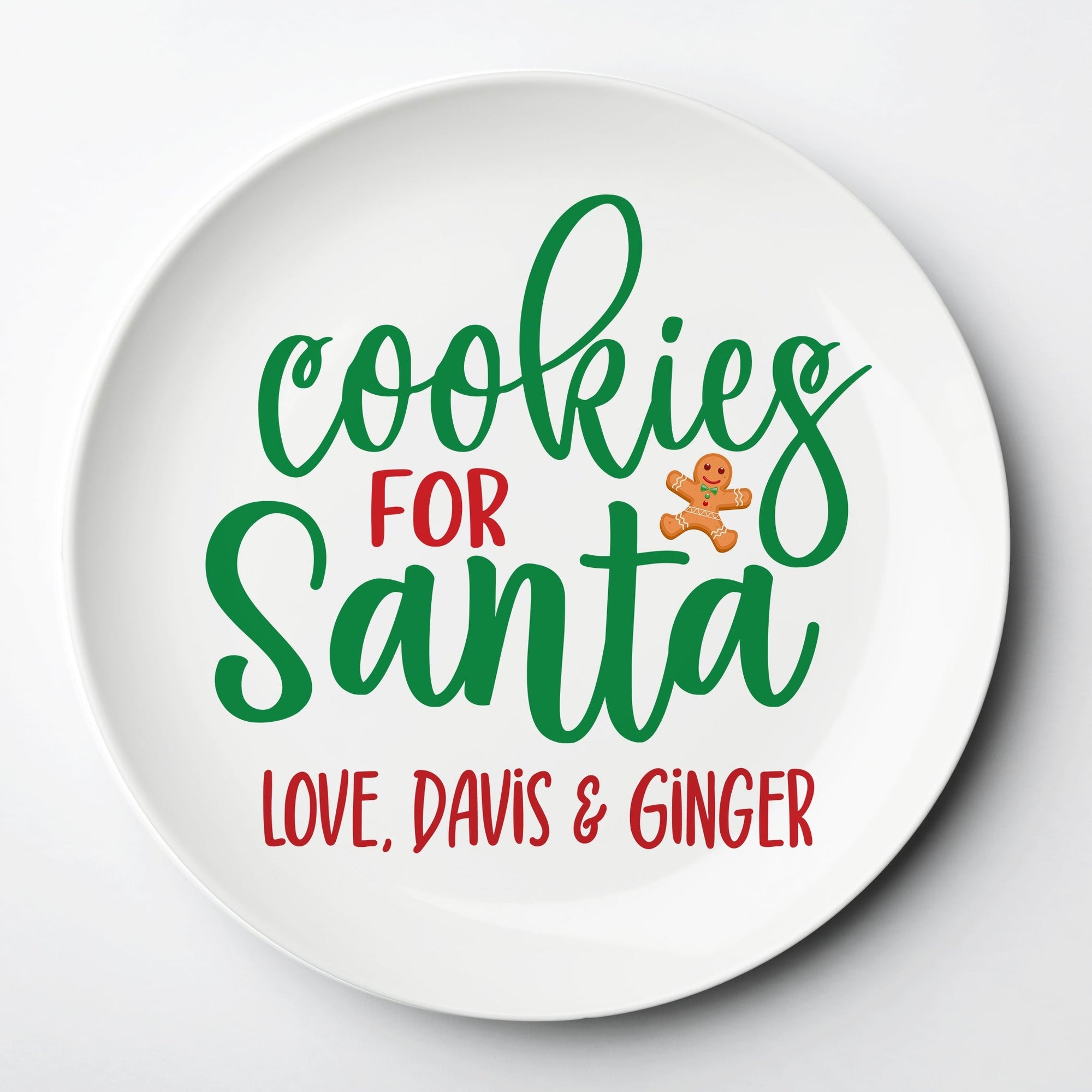 Cookies for Santa personalized plate, reusable, dishwasher and microwave safe. won't break