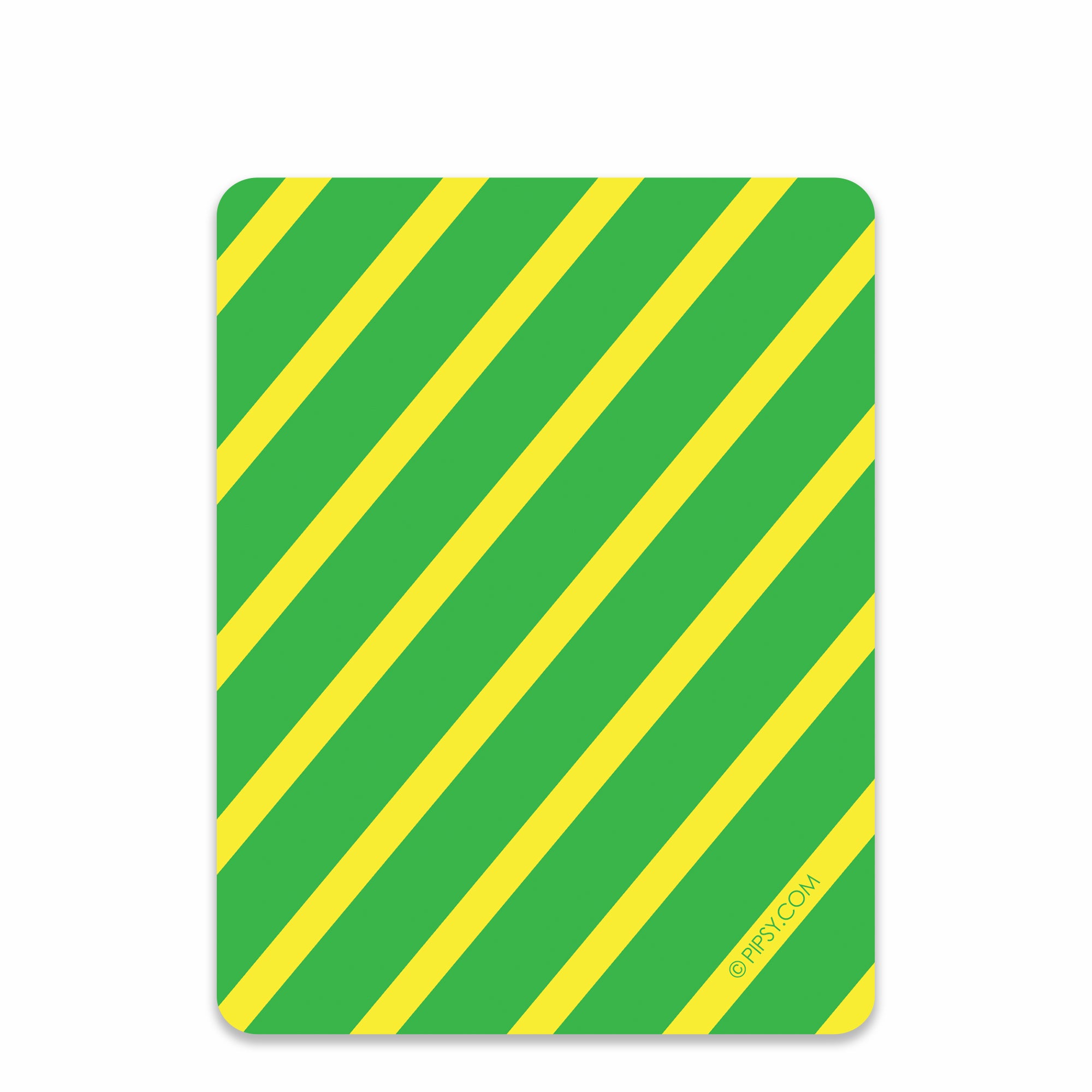 Tractor flat notecards stationery thank you cards, green tractor and yellow stripes, back view