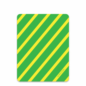 Tractor flat notecards stationery thank you cards, green tractor and yellow stripes, back view
