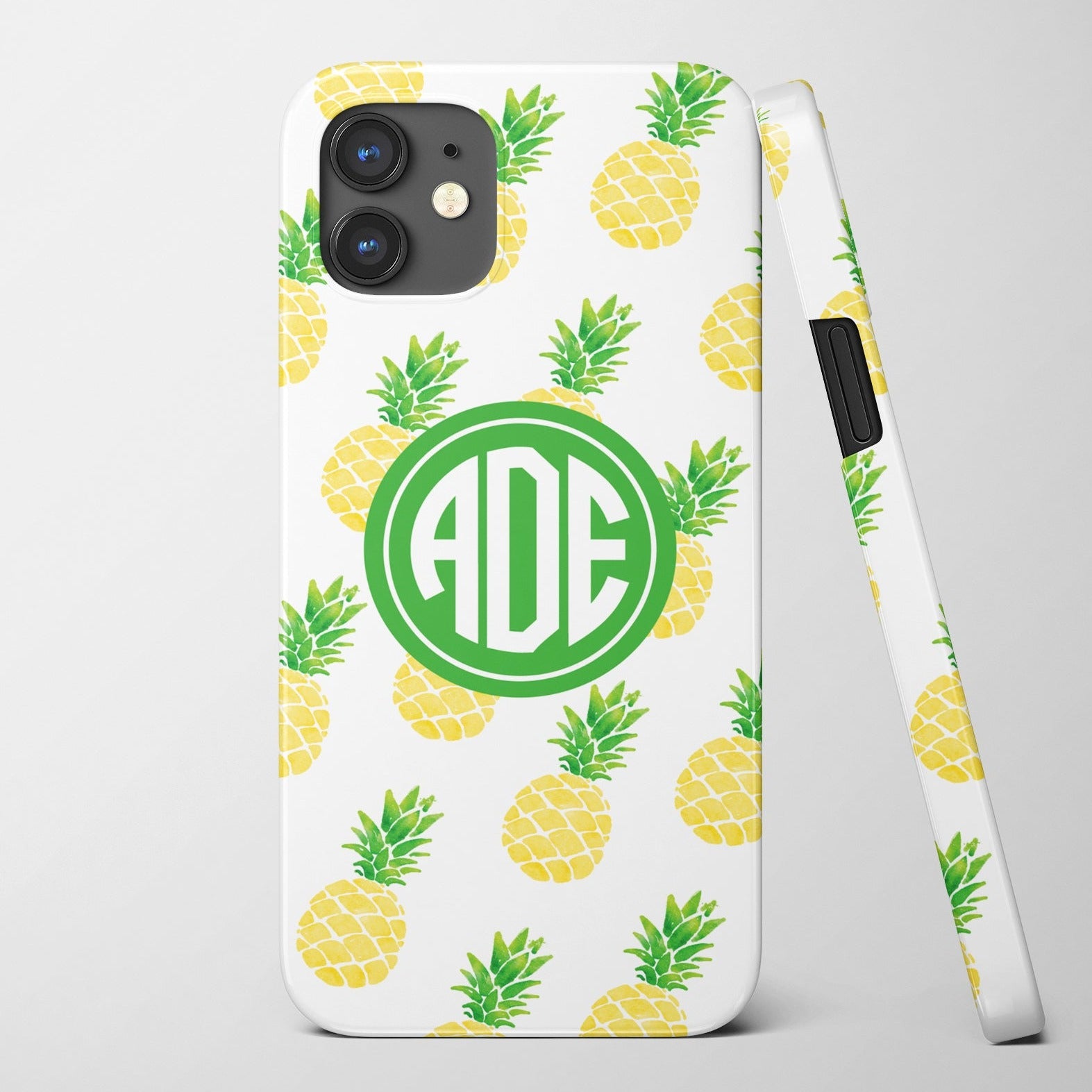 Pineapple Iphone case, monogrammed and personalized