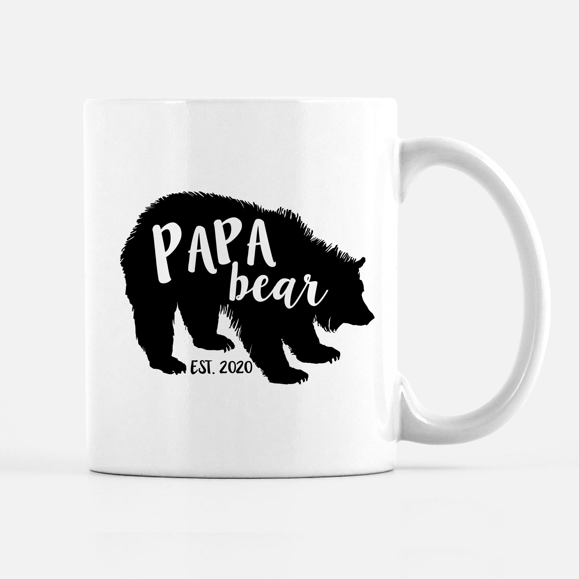 Papa Bear Coffee Mug, Established Date, Pregnancy Announcement Mugs, PIPSY.COM