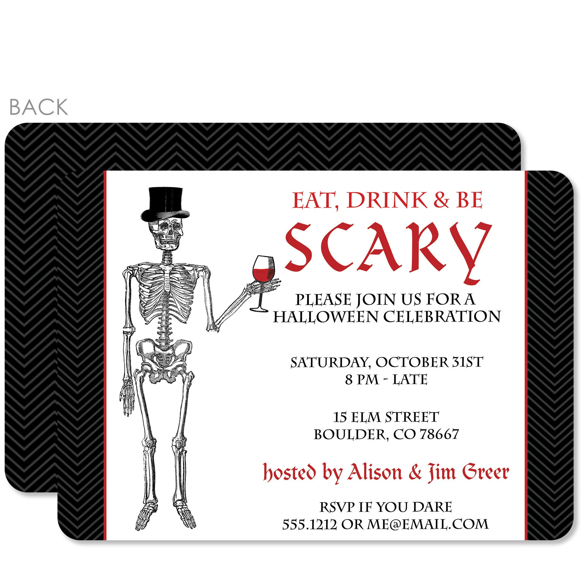 Eat Drink and Be Scary Halloween Invitation | Pipsy.com