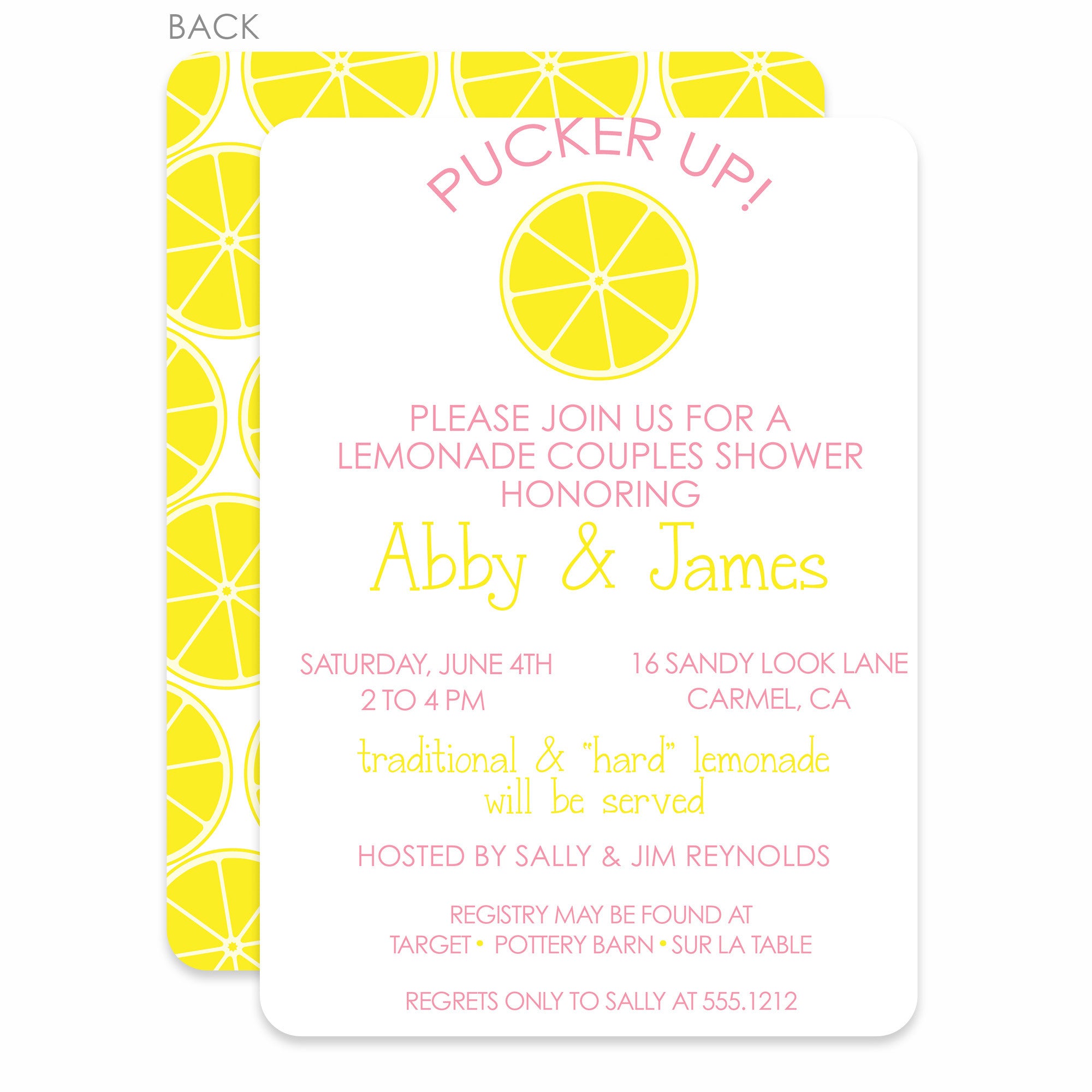 Lemonade Stand Couples Bridal Shower Invitation