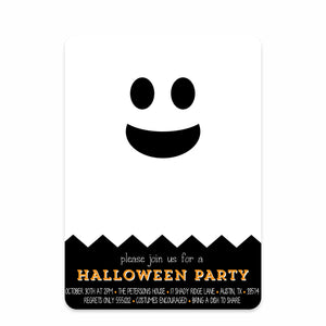 Chevron Ghost Halloween Invitations (Printed)