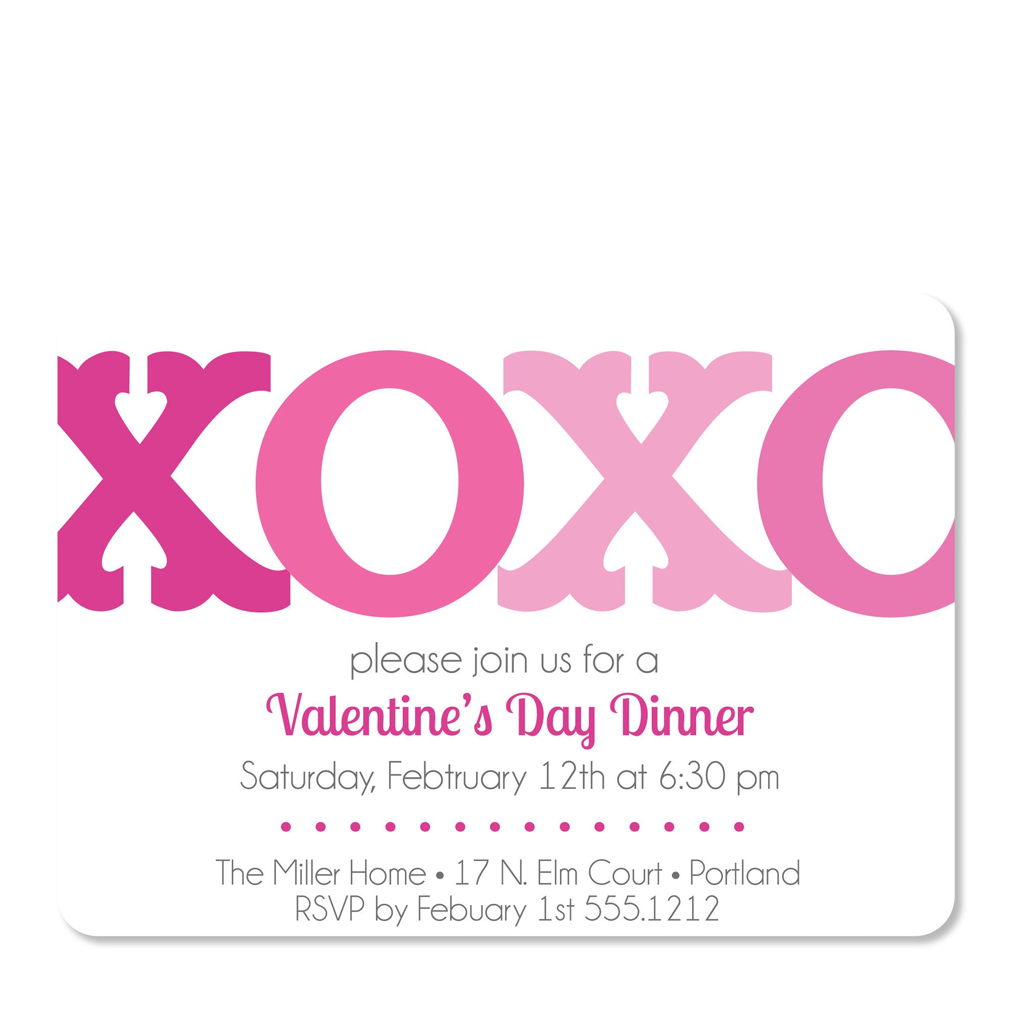XOXO Valentine's Day Invitation