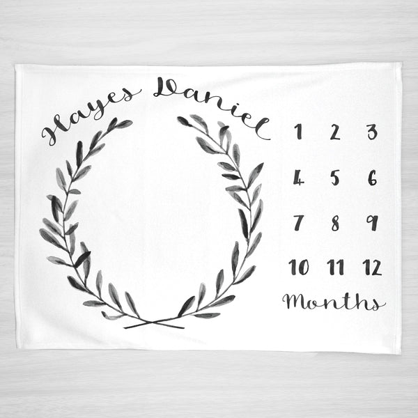 Boy Milestone Baby Blankets Pipsy