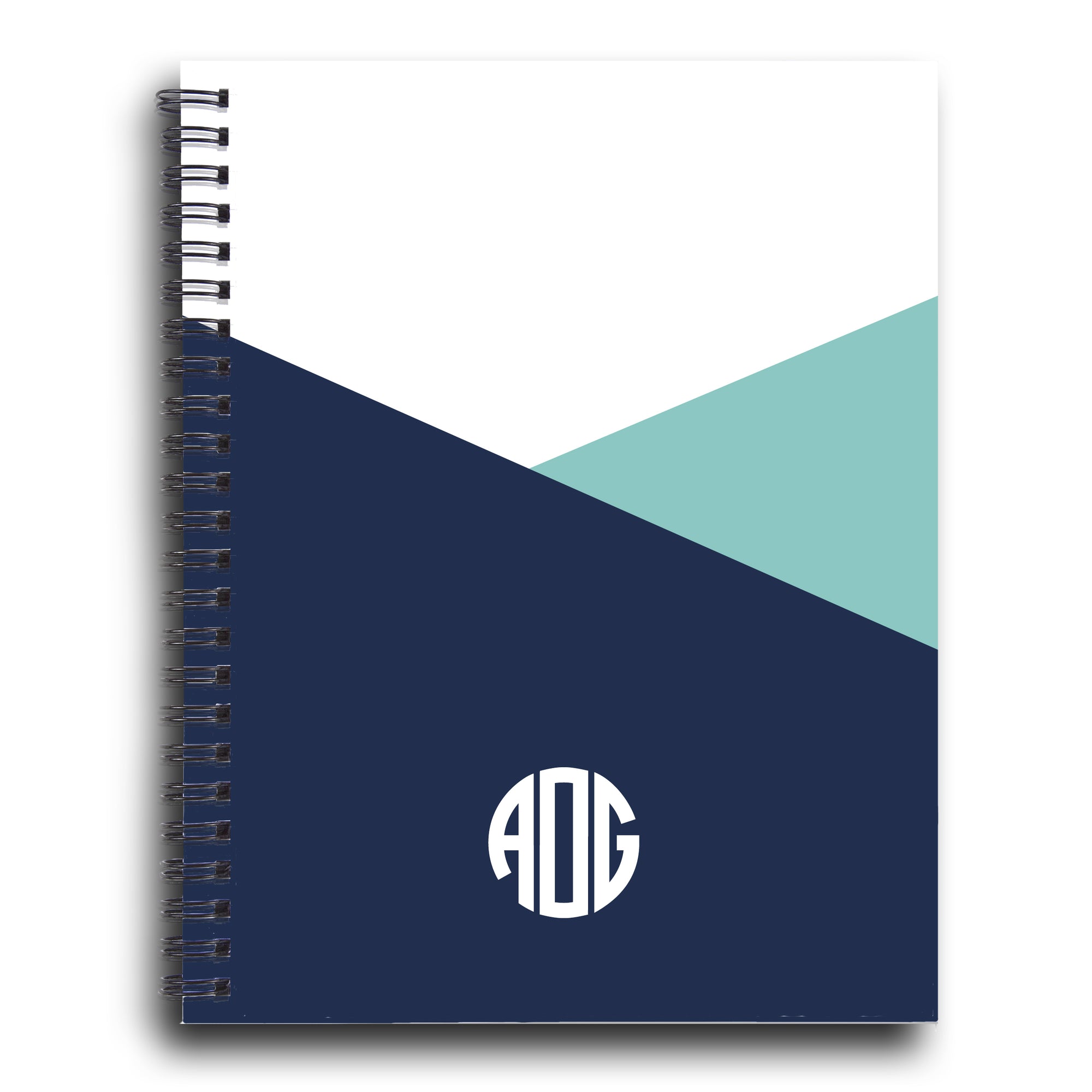 Monogrammed Spiral Notebook, Color Block, PIPSY.COM