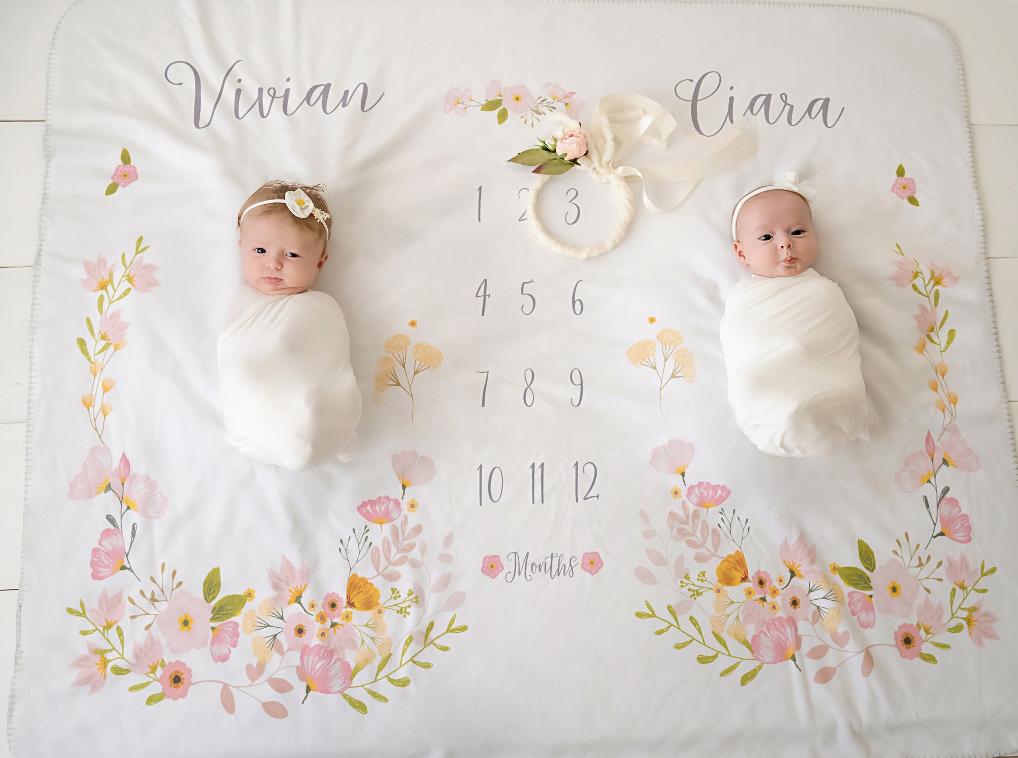 Twin Blossom Milestone Blanket | Keepsake baby | Pipsy.com