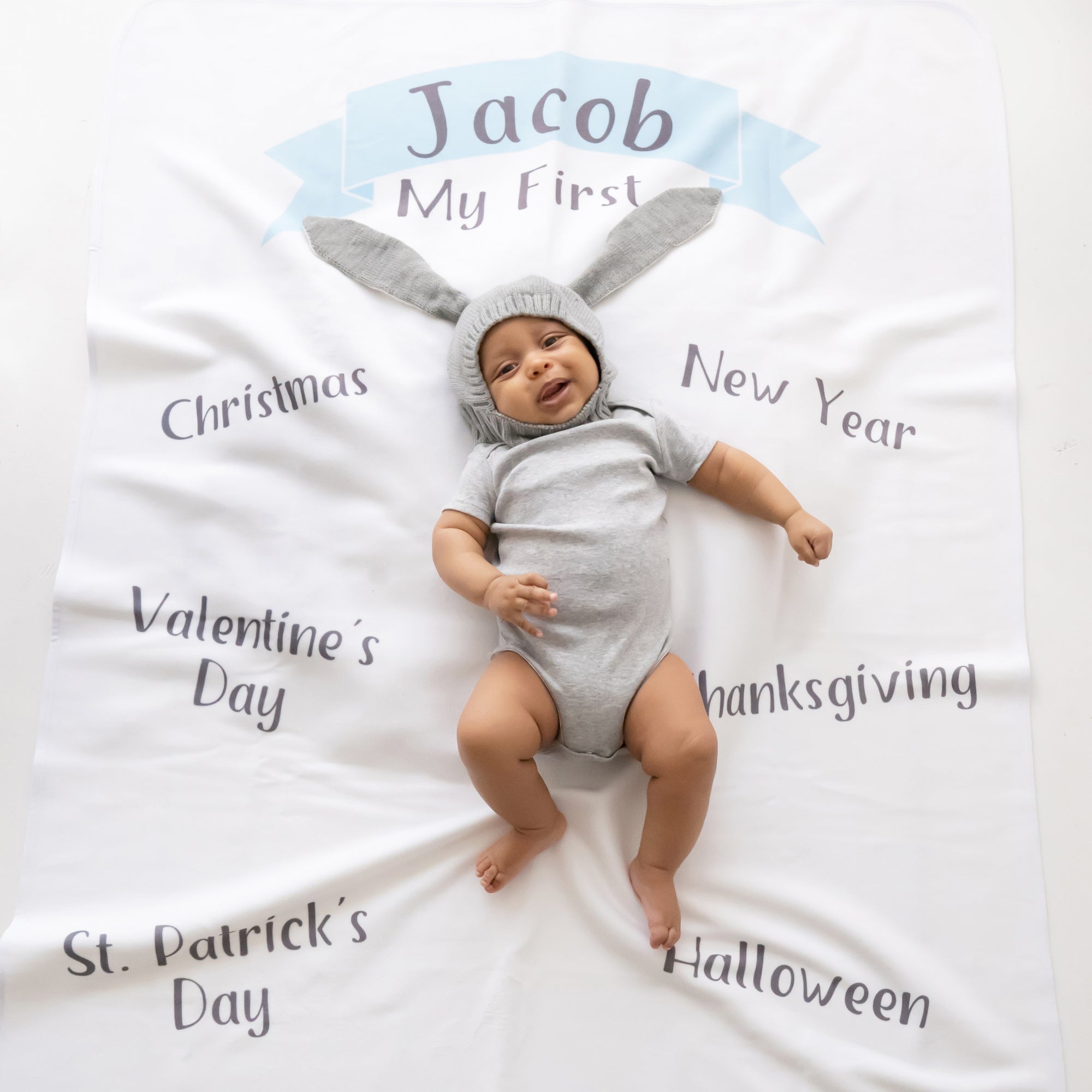 "My First" Blanket with US and Christian holidays, Pesonalized