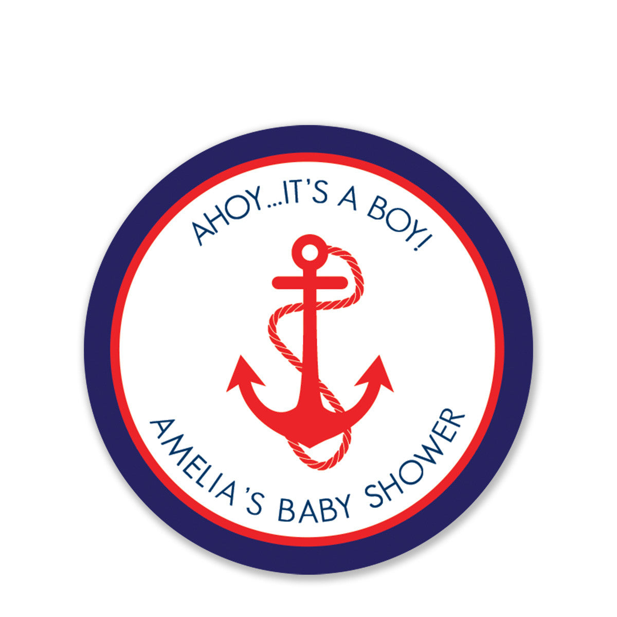 Anchor Baby Shower Favor Stickers