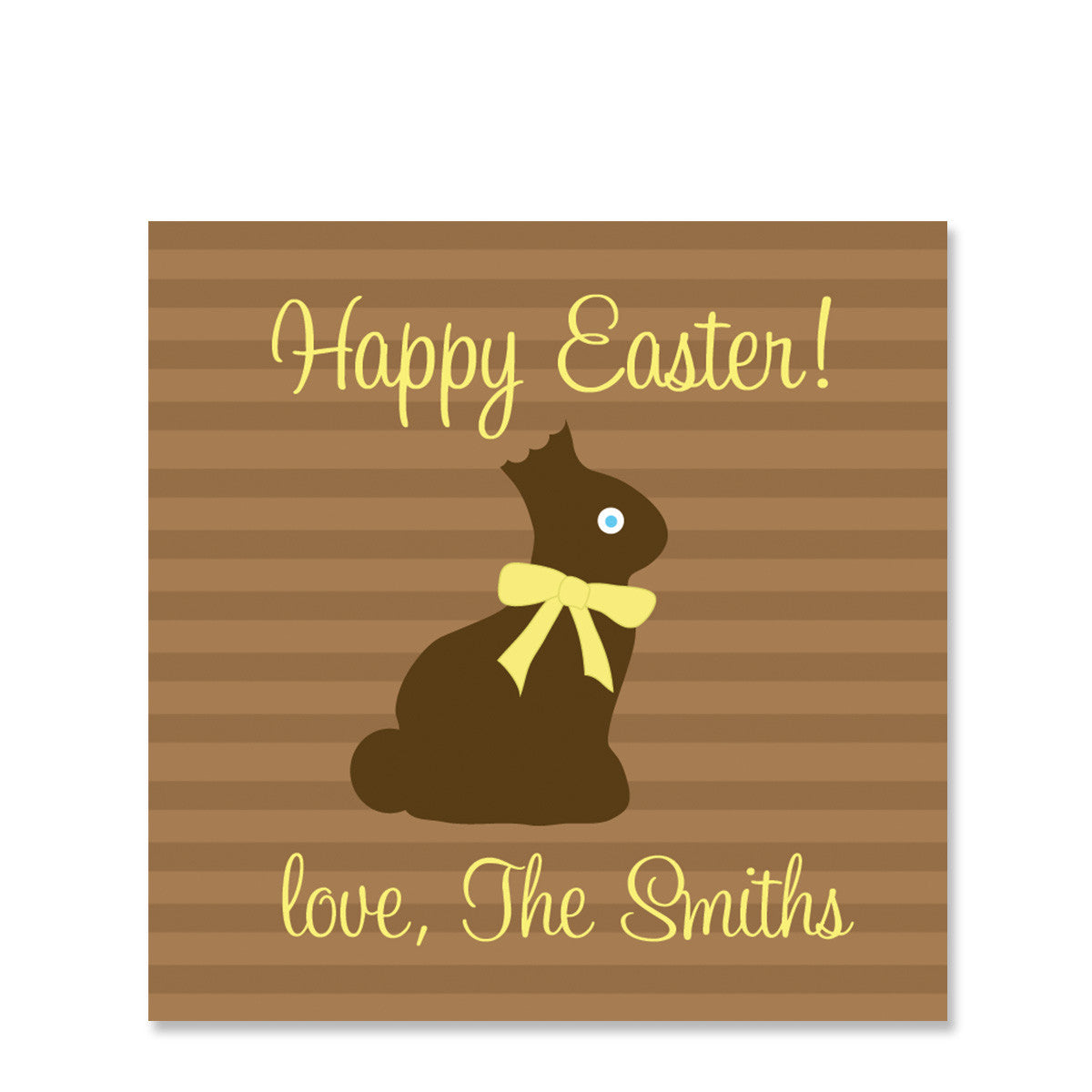 Chocolate Bunny Easter Gift Sticker | Swanky Press | Square