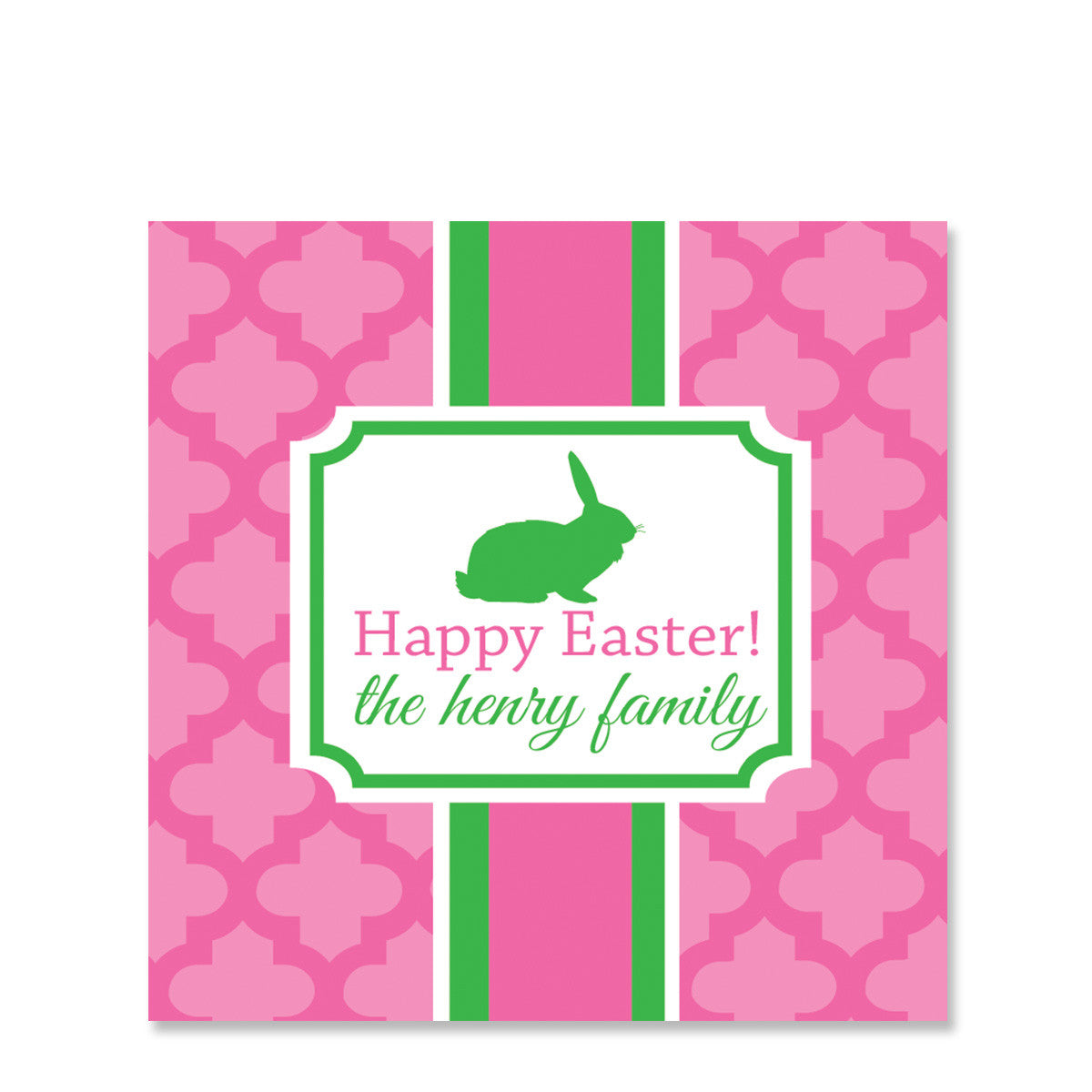 Elegant Easter Pink Gift Sticker | Swanky Press | Square