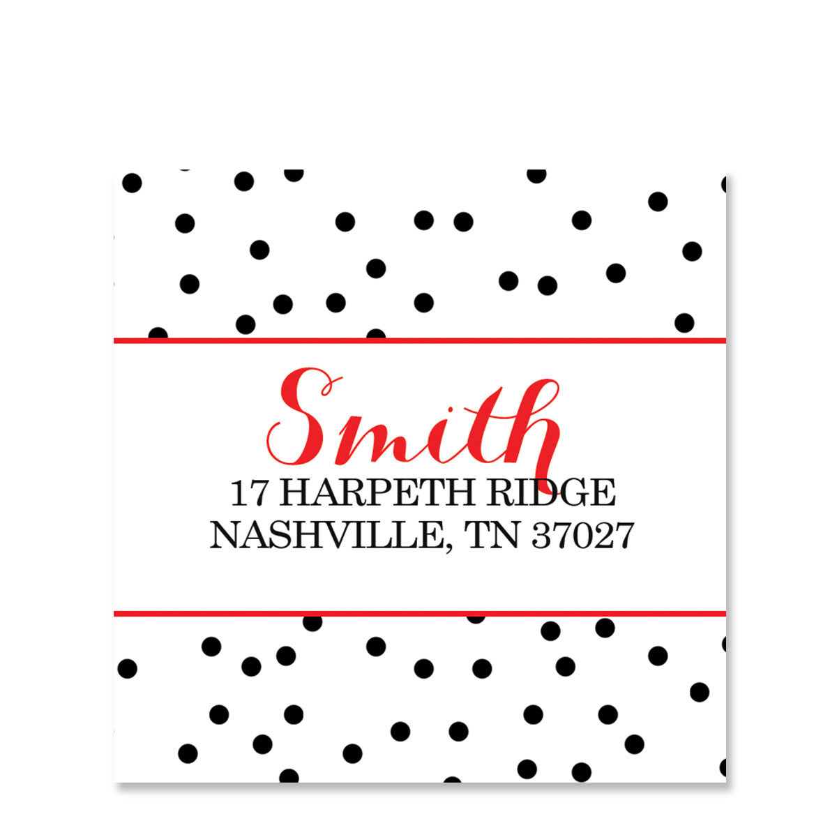 Mini Dots Return Address Sticker | Swanky Press | Square