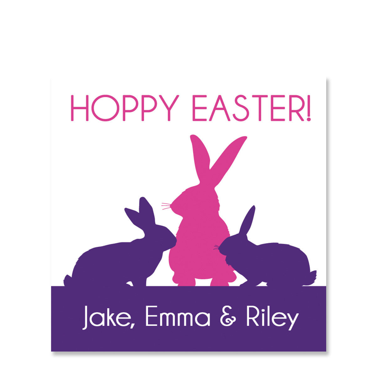 Modern Silhouette Easter Gift Sticker | Swanky Press | Square
