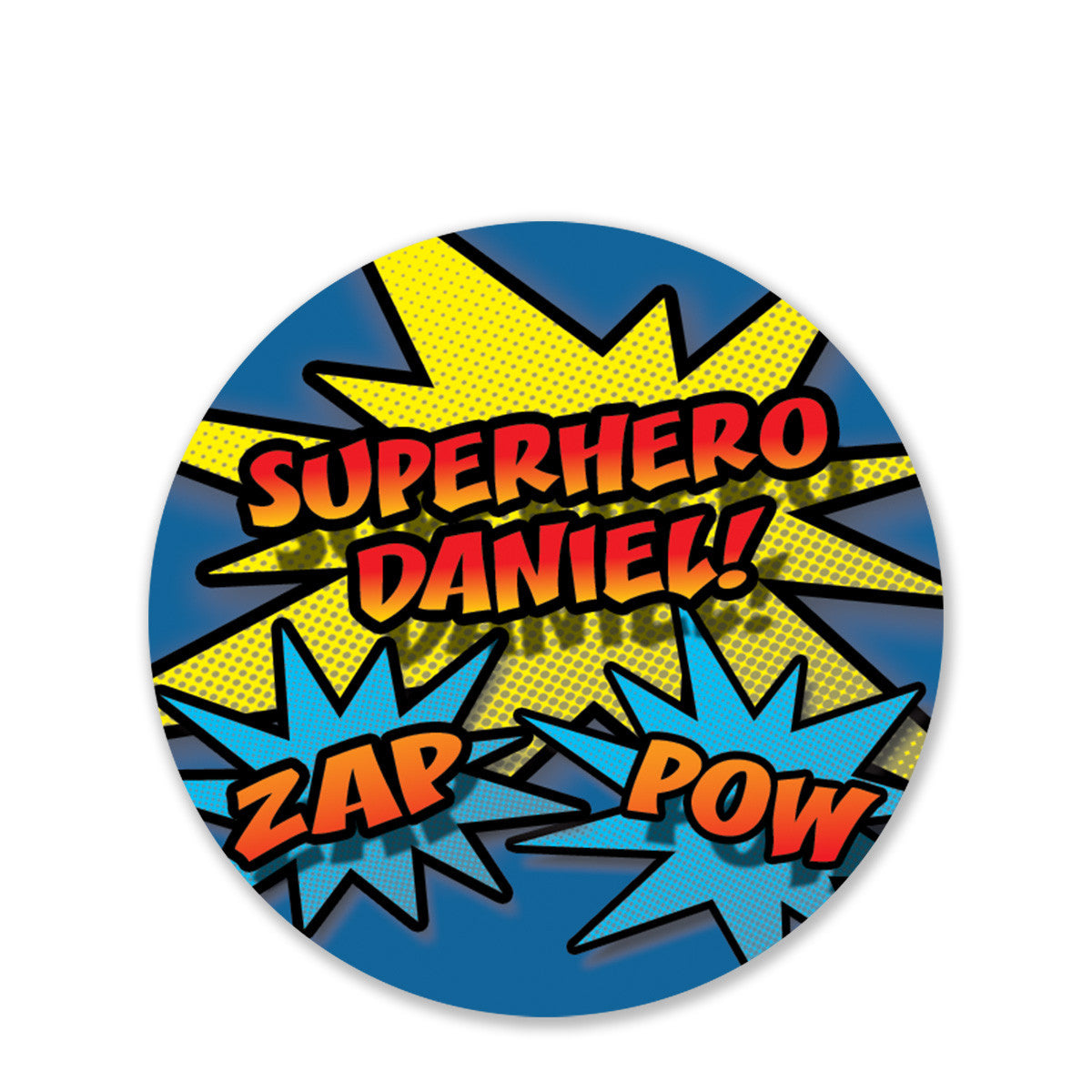 Superhero Round Favor Stickers