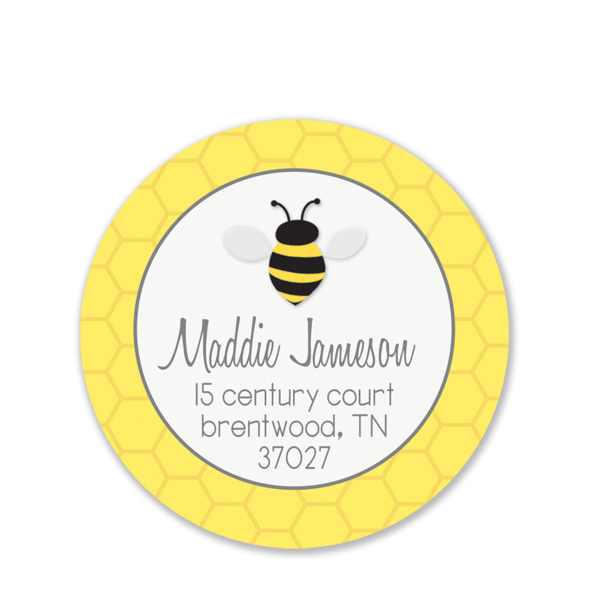 Bee With Honeycomb Return Address Stickers