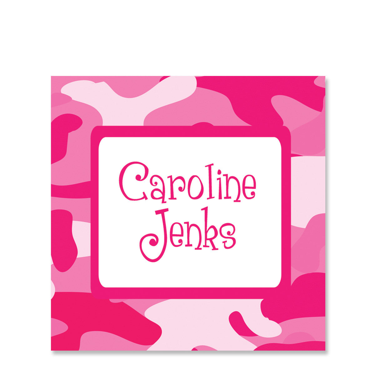 Camouflage Chick Name Stickers