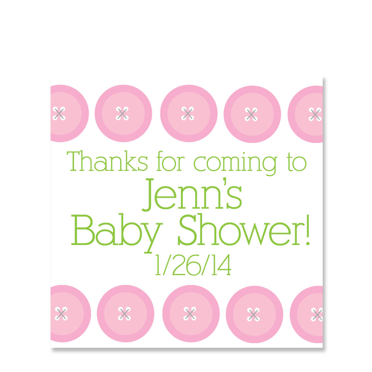 Cute As A Button Pink Party Stickers