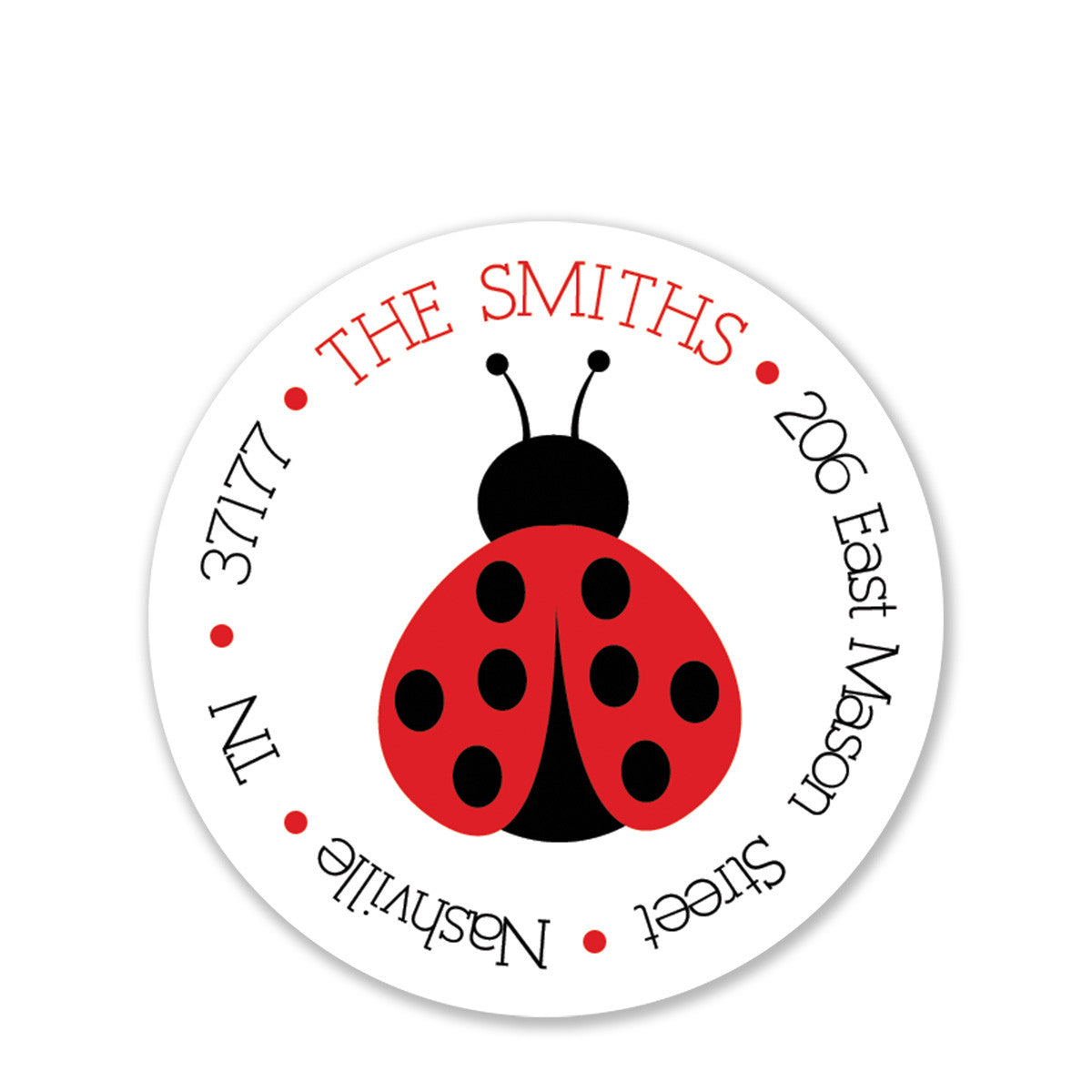 Ladybug Party Return Address Sticker