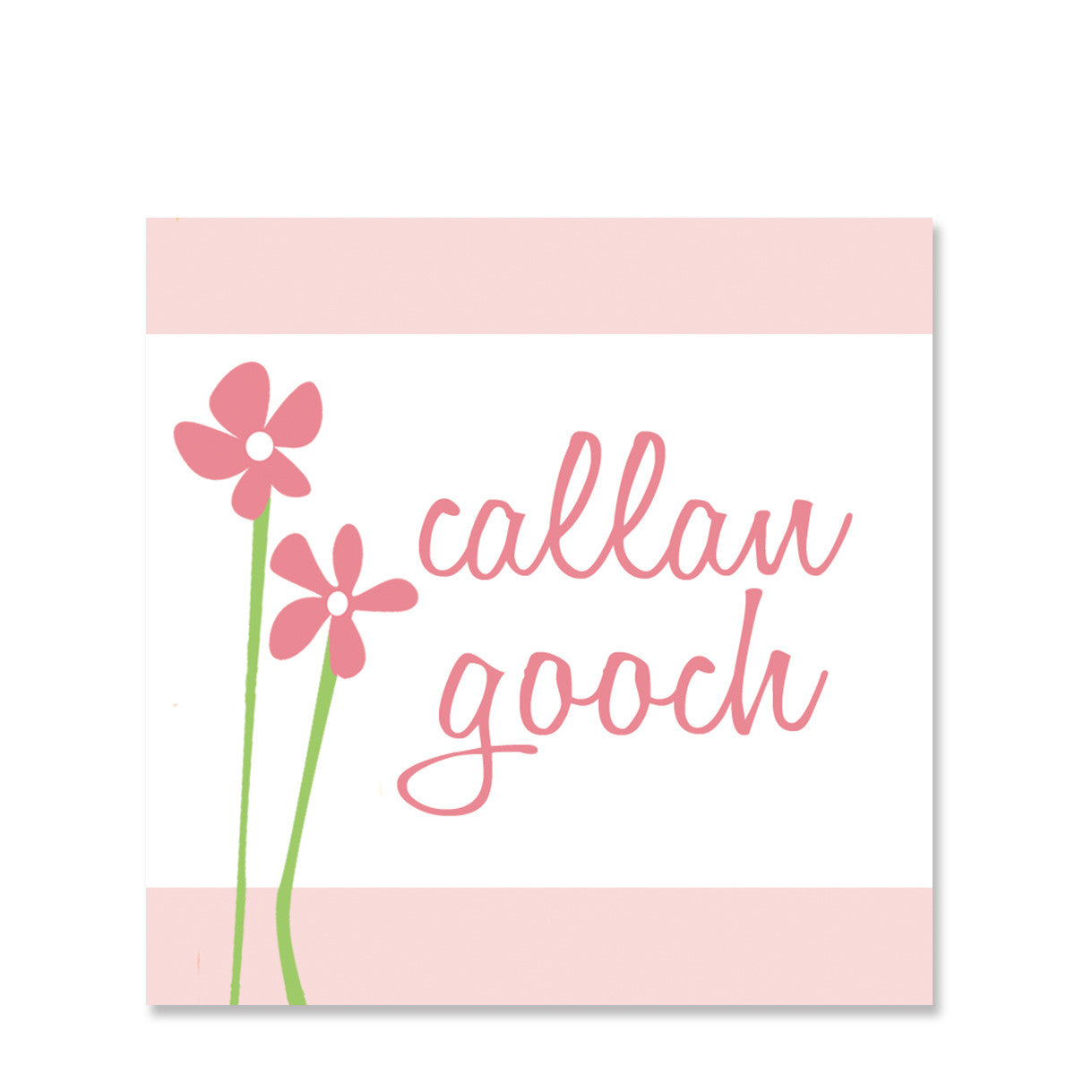 Sweet Flowers On Pink Name Stickers