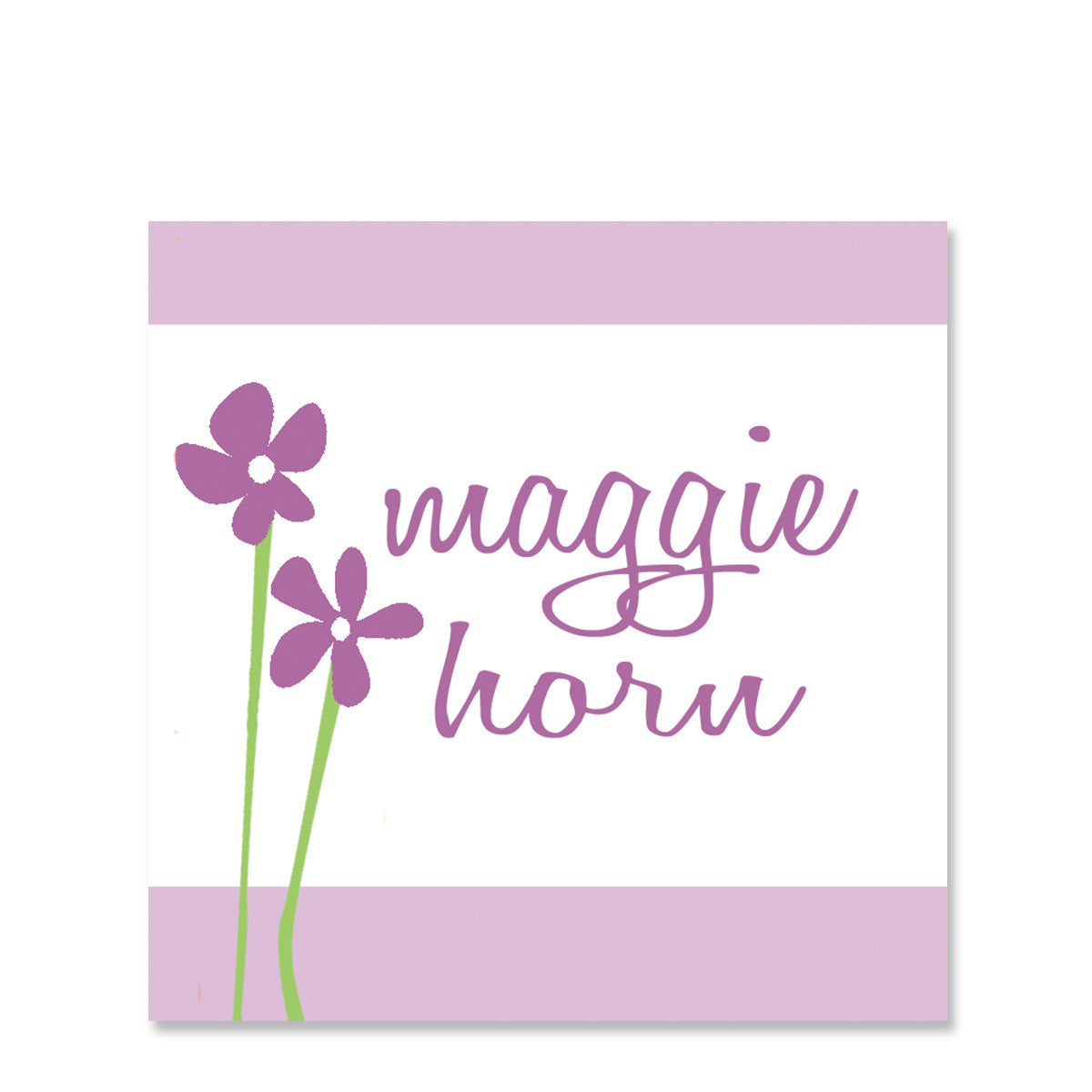 Sweet Flowers On Lavender Name Stickers