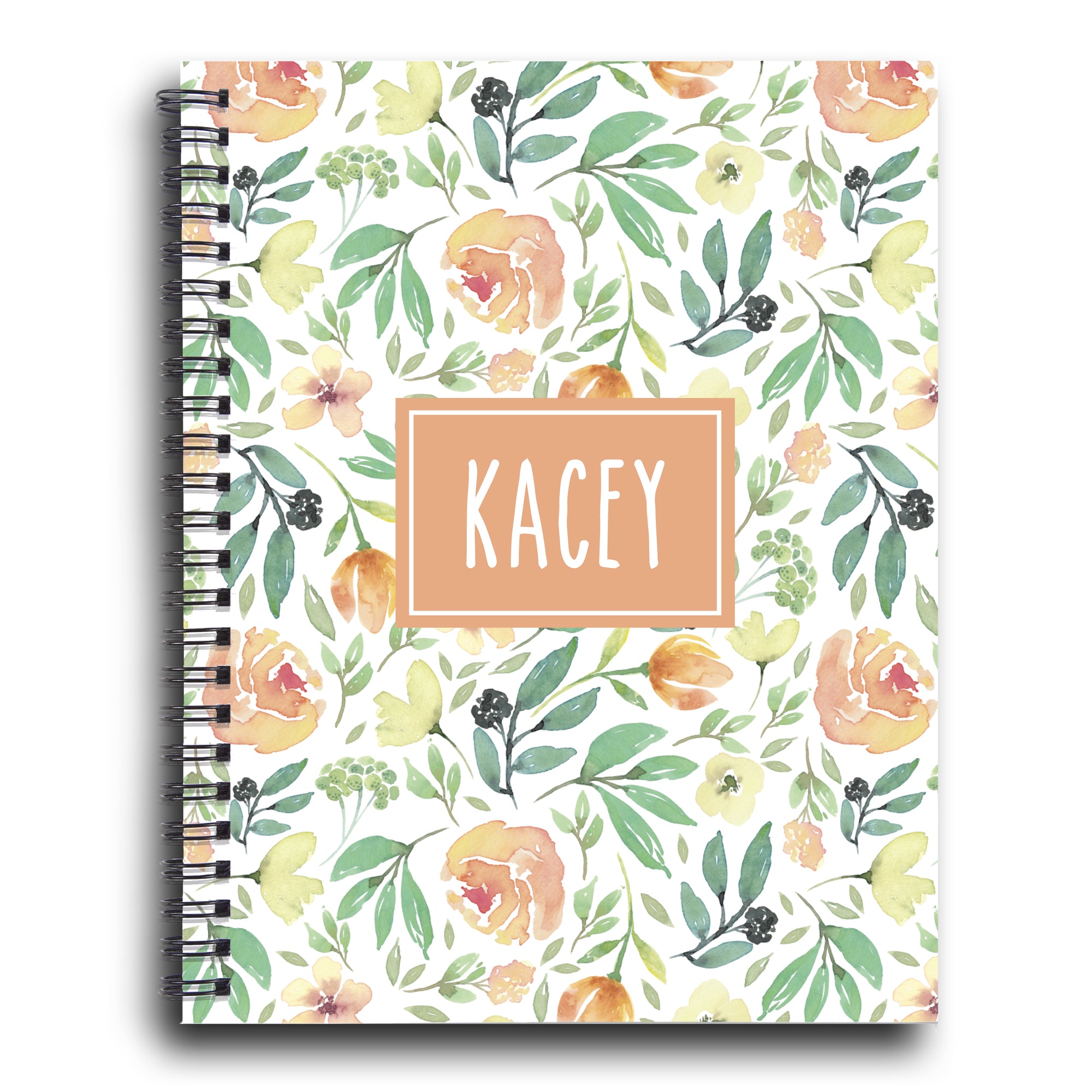 Summer Floral Personalized Spiral Notebook