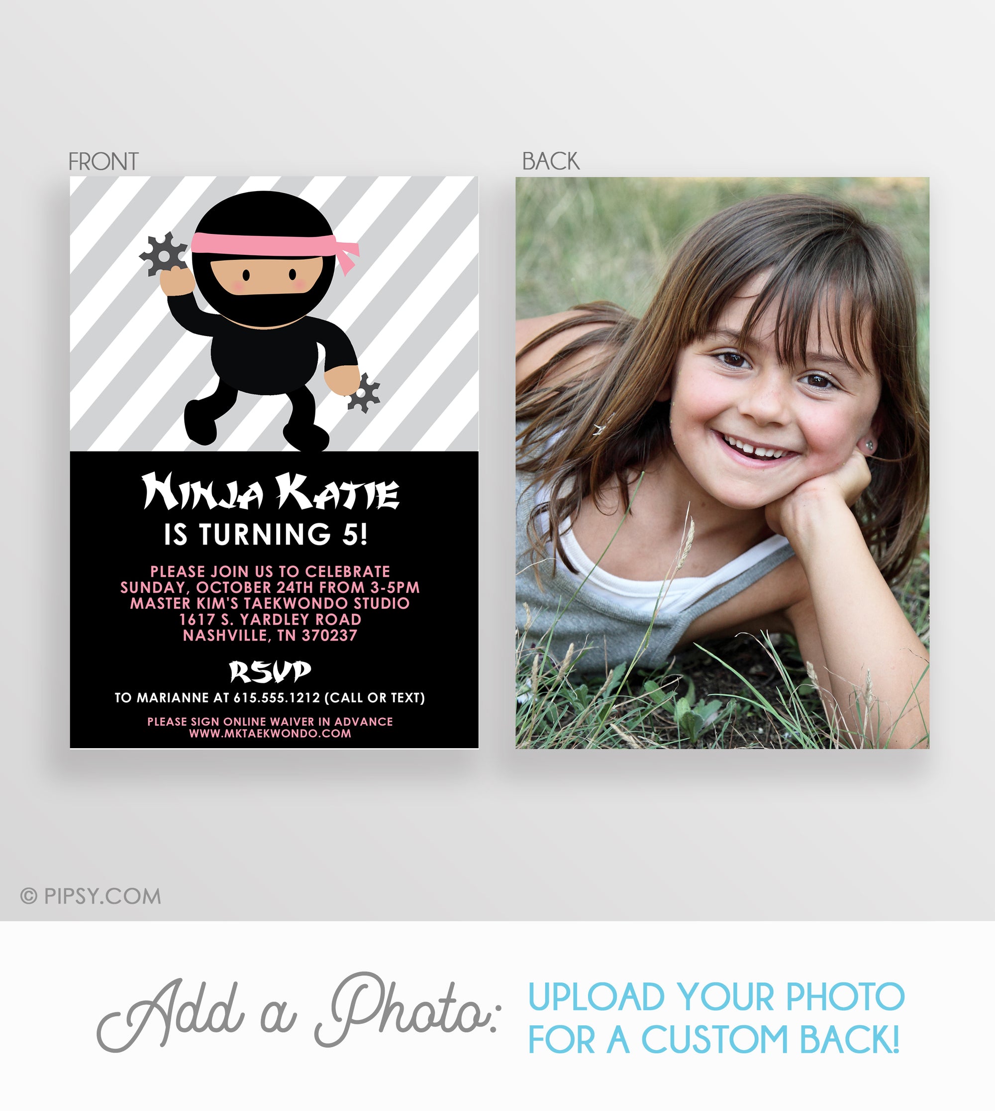 Ninja Girl Invitations (DIY Printable)