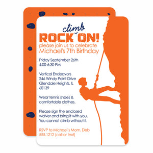 Rock Climbing Boy Birthday Invitation, Premium heavyweight cardstock, Pipsy.com