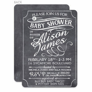 Chalkboard Baby Shower Invitation