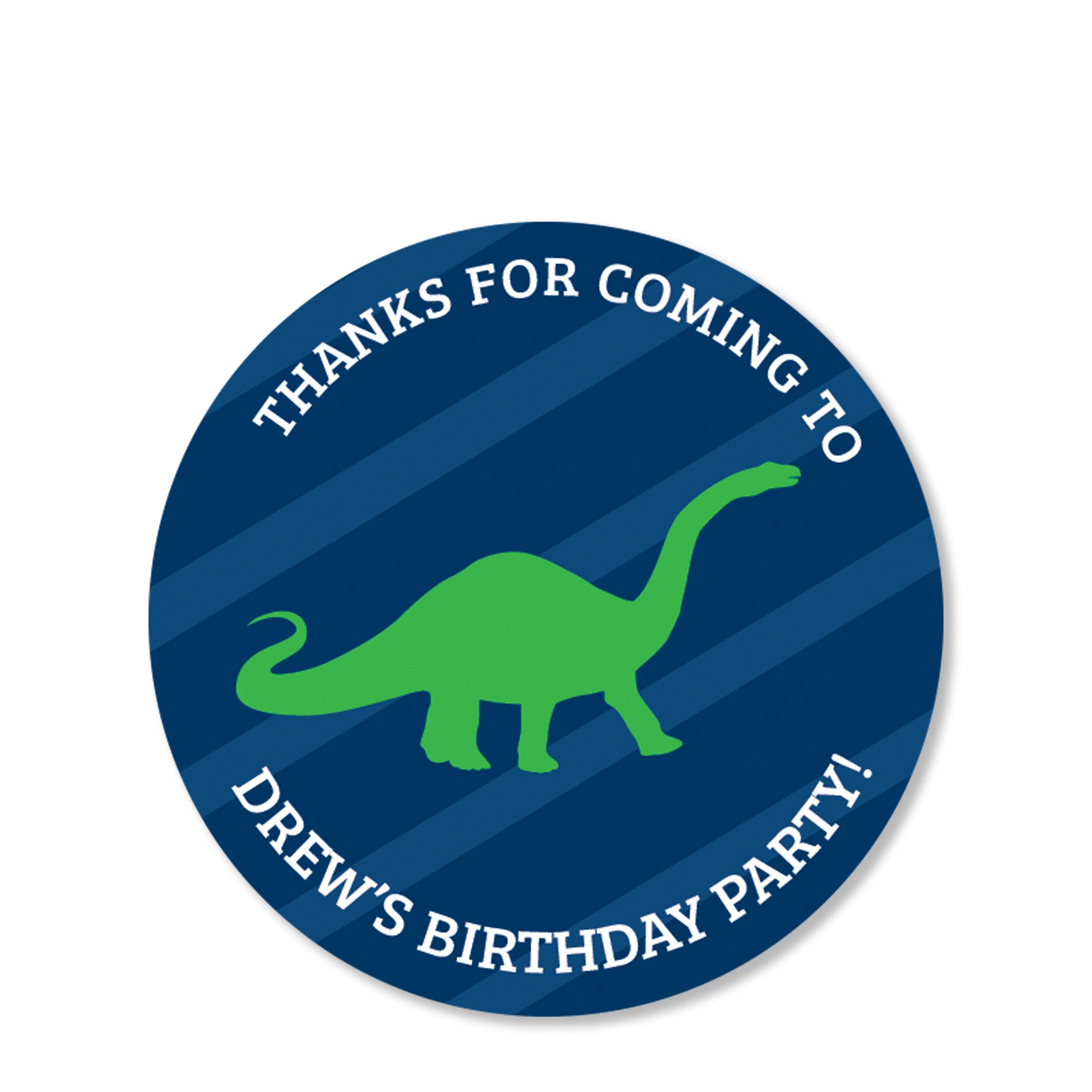 Dinosaur Party Favor Sticker | Swanky Press | Round
