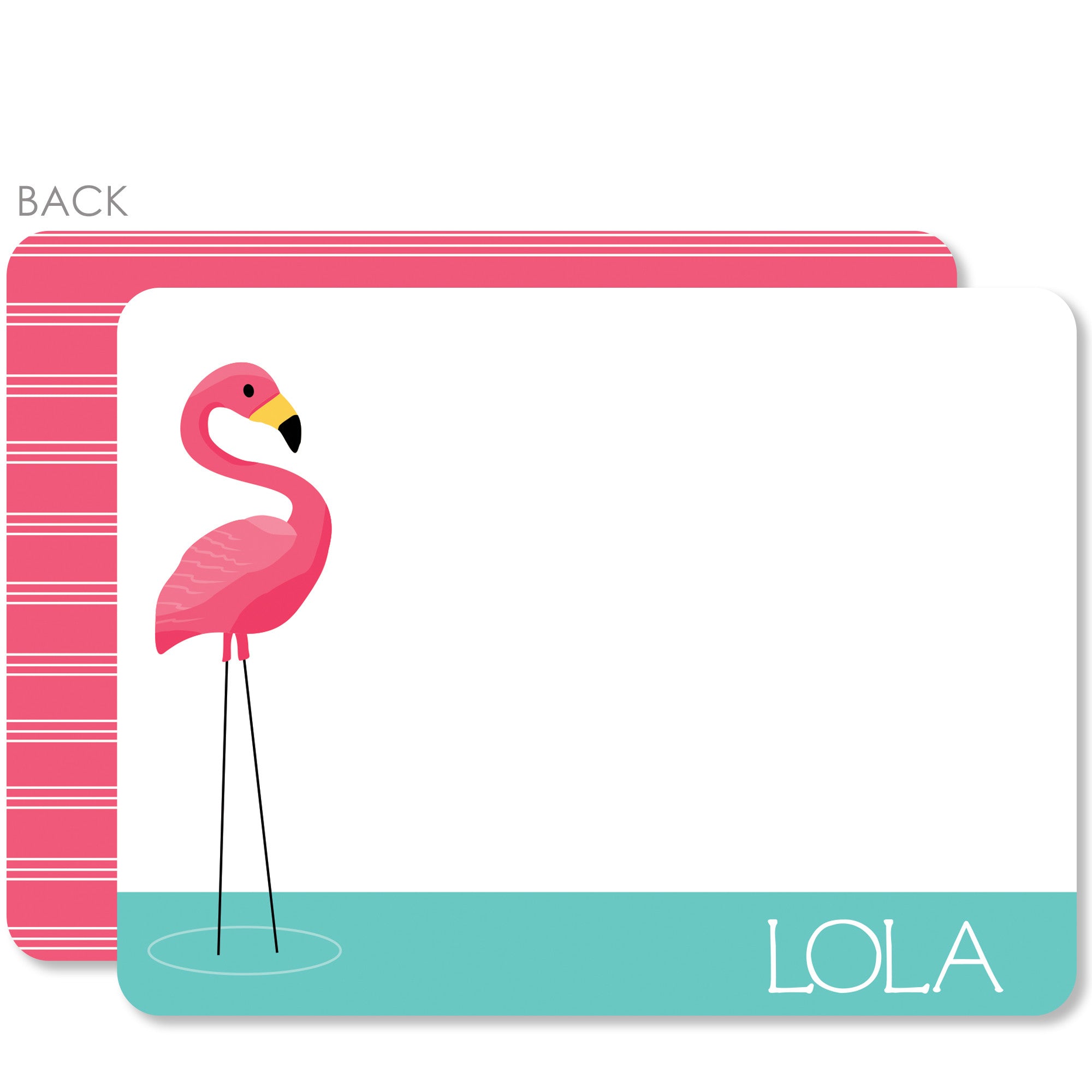 Flamingo Party Flat Notecard | Swanky Press | Pink & Aqua