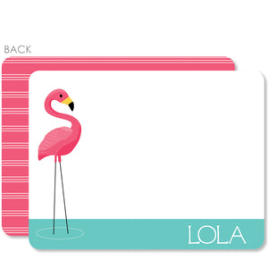 Flamingo Party Flat Notecard | Swanky Press | Pink & Aqua