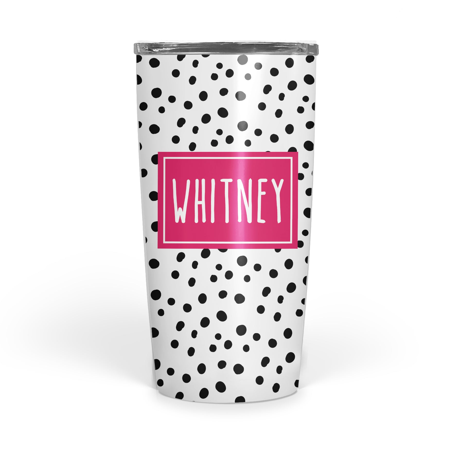 Happy Dots double-walled stainless steel coffee tumbler, pipsy.com
