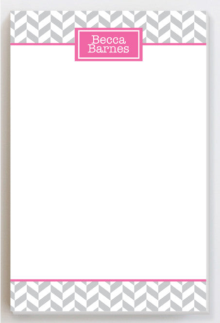 Herringbone with hot pink notepad