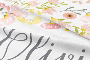 Blossom Personalized Crib Sheet