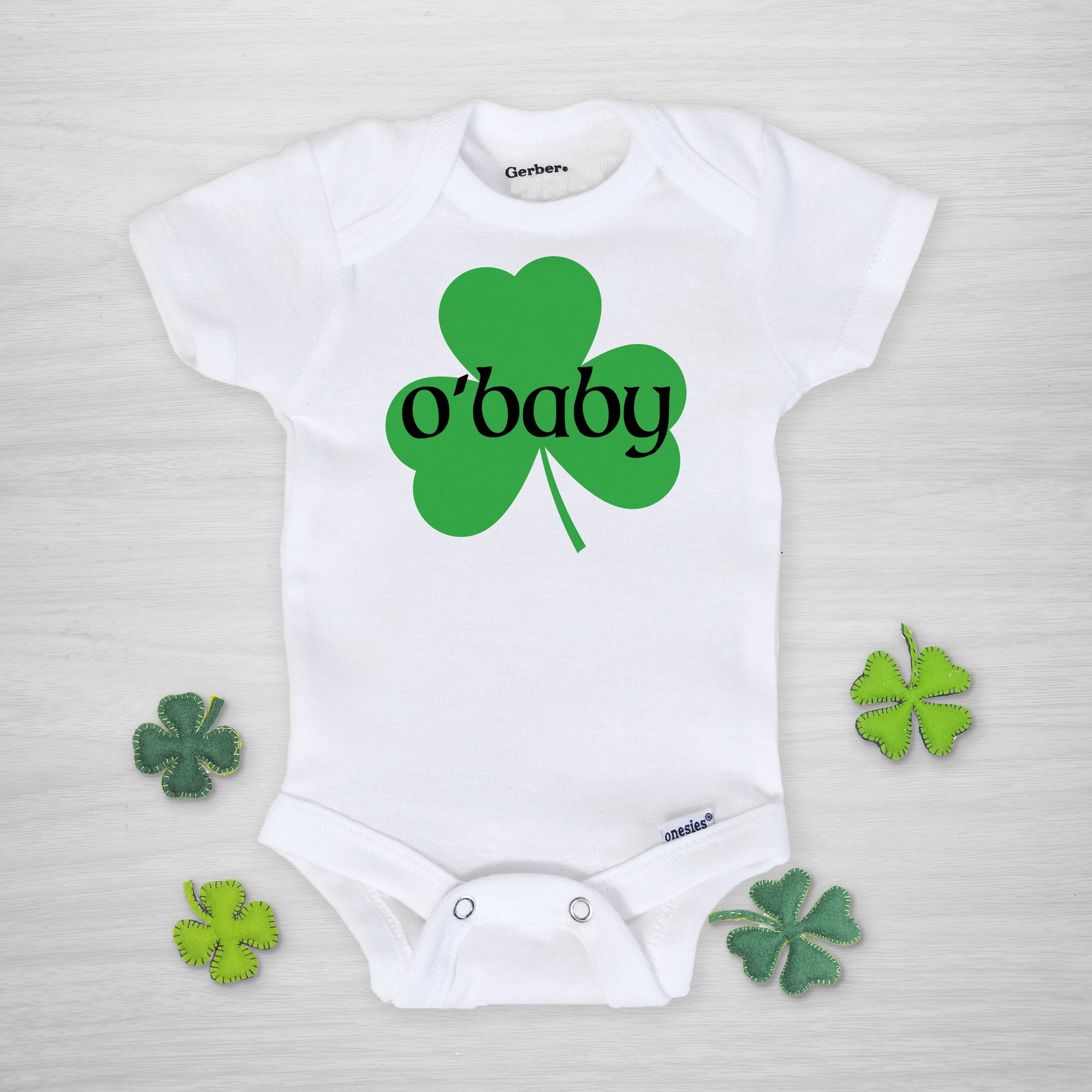 O'Baby St. Patrick's Day Gerber Onesie, short sleeved