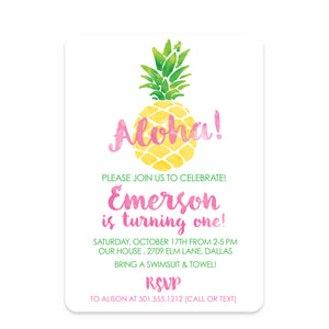 Pineapple Party Birthday Invitation | Pipsy.com | Front
