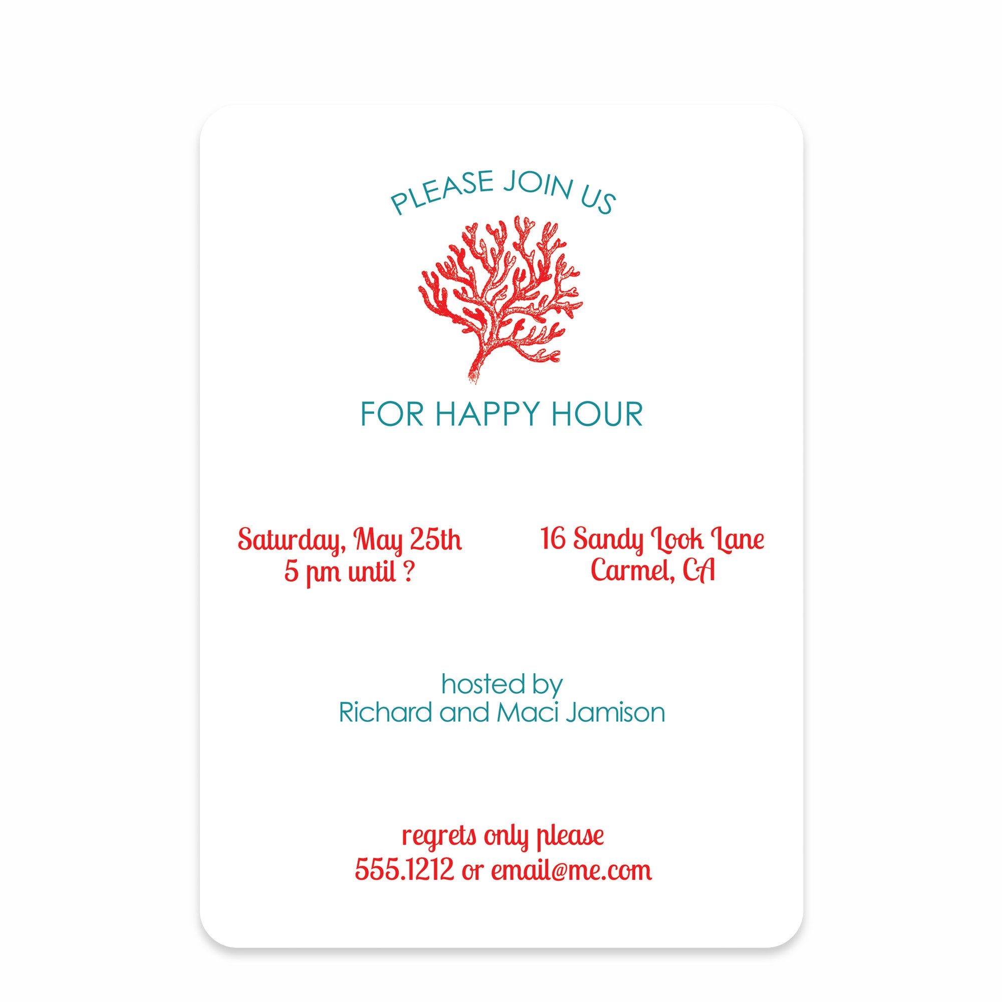 Red Coral Party Invitation | Pipsy.com