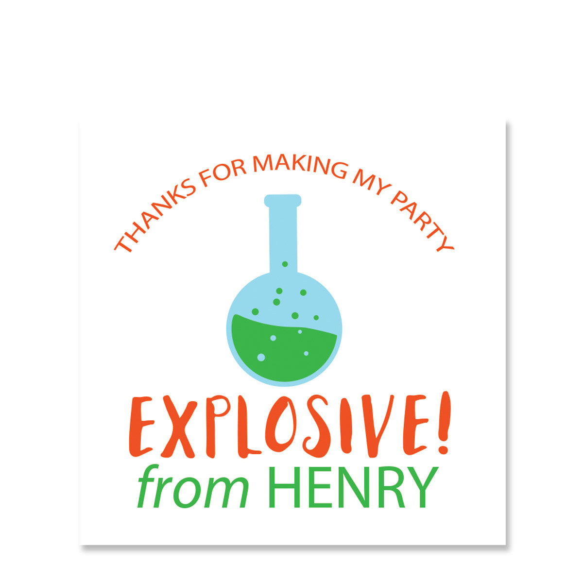 Science Party Favor Stickers (Printed)