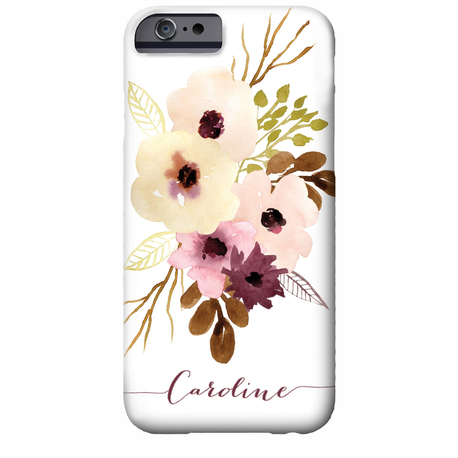 Floral Watercolor iPhone Case (autumn cream) | Swanky Press