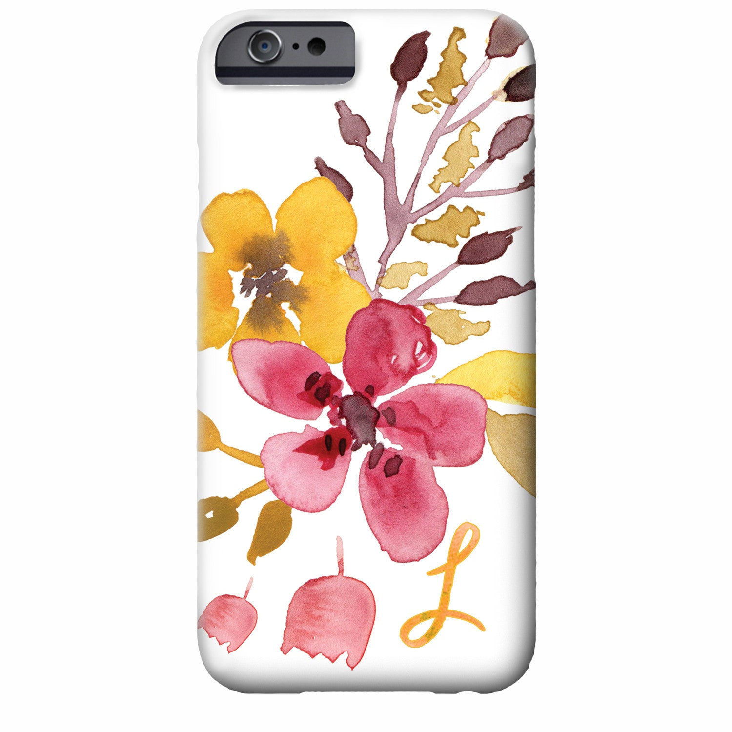 Floral Watercolor iPhone Case (mustard bloom) | Swanky Press