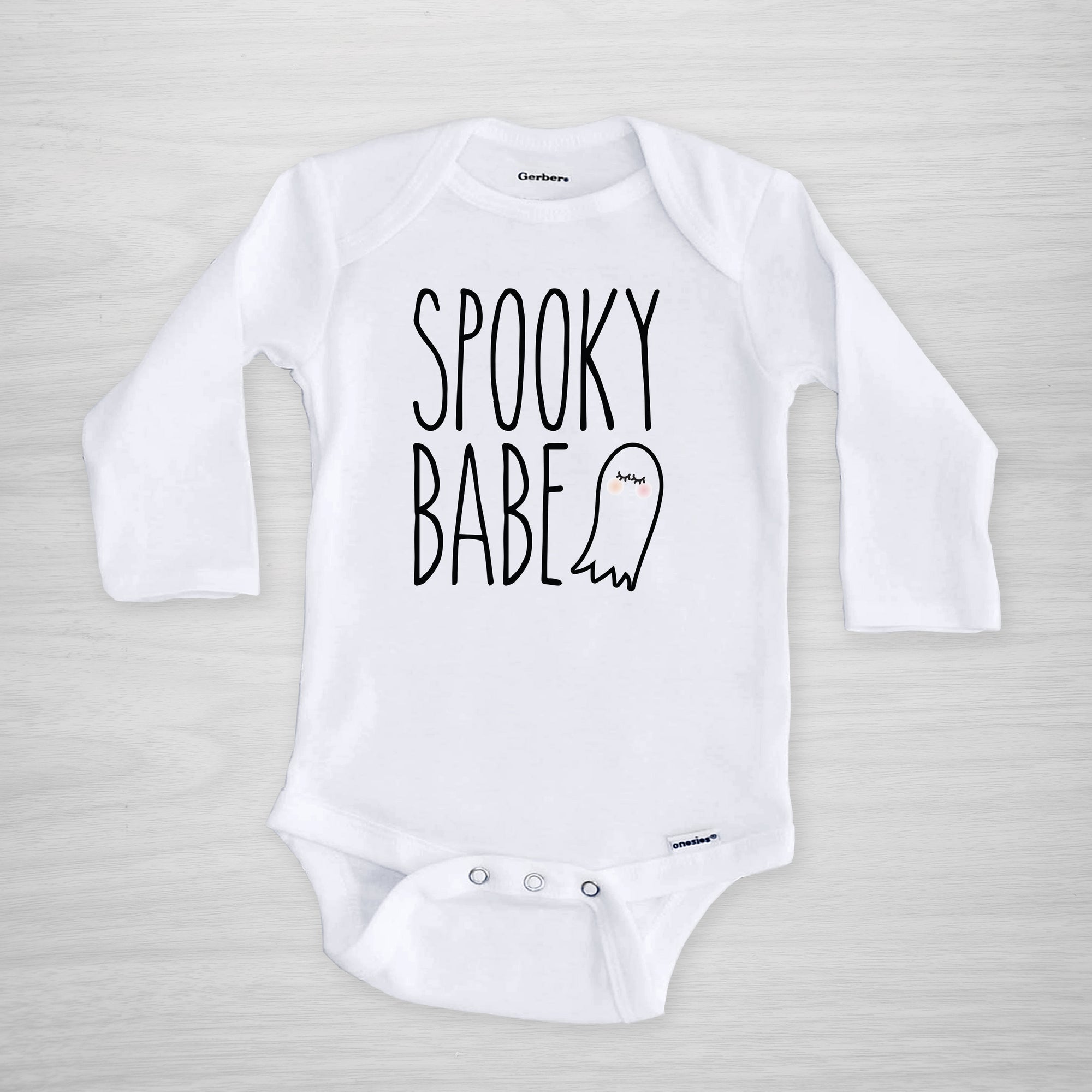Spooky Baby with Ghost Onesie, short sleeved
