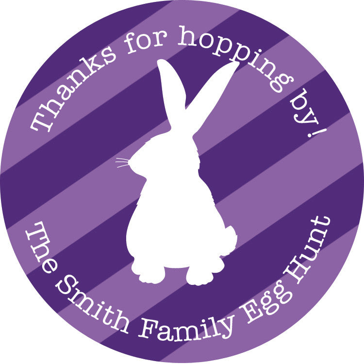 Striped purple Easter Favor Stickers