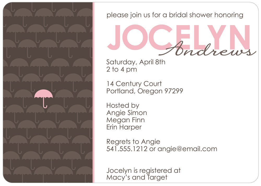 Umbrella bridal shower invitation