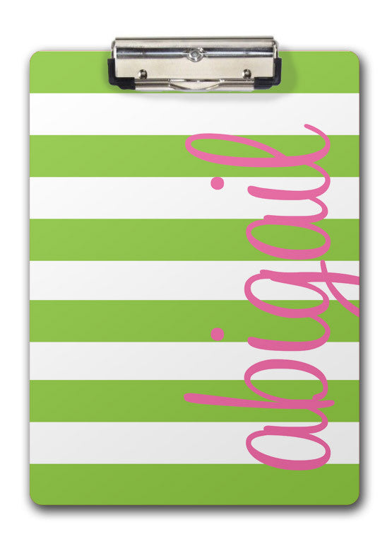 Wide Stripes Clipboard with Name | Swanky Press