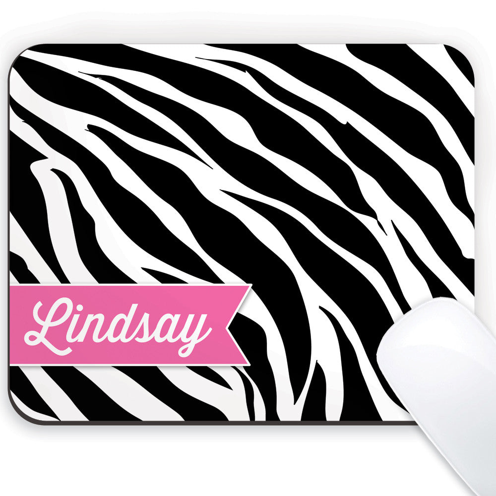 Zebra hot pink customized mousepad