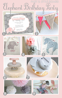 Pink and Gray Elephant Birthday