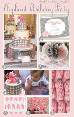 Pink and Gray Elephant Birthday - Real Party