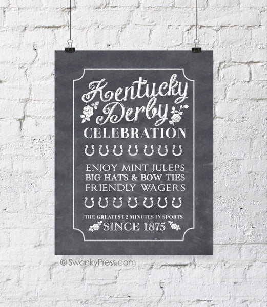 Free Kentucky Derby Chalkboard Sign