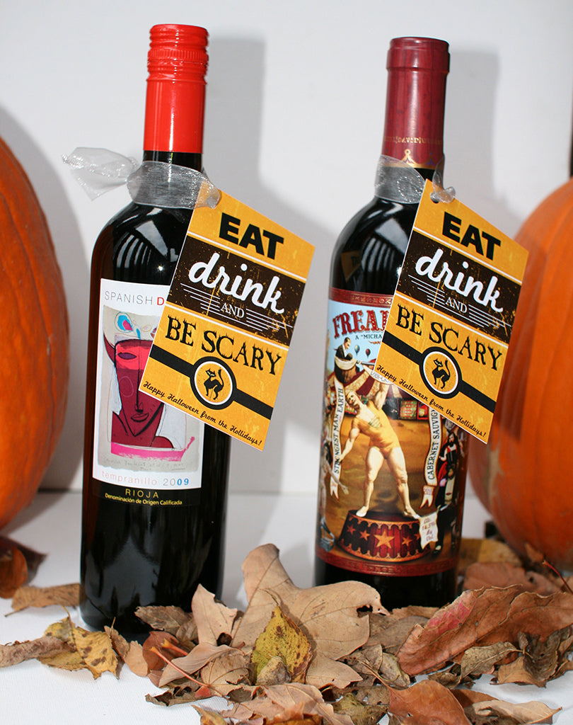 Freebie | Halloween Gift Tags and Wine Bottle Label